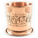 The Silk Road Trade - KS Series - NEW 2019-45oz Copper Pitcher and 7.7oz Cup Set with Lid, Moscow Mule Water Jug, Ice Tea and Juice Beverage, Desktop/Bedside Night Water Carafe Ayurvedic (Engraved)