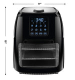 Chefman 6 Liter Digital Fryer+ Rotisserie, Convection Oven 8 Presets to Air Fry, Roast, Dehydrate, Bake & More, BPA-Free, Auto Shut-Off, Accessories Included, XL Family Size, Black,