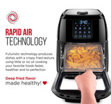 Chefman 6 Liter Digital Air Fryer+ Rotisserie, Dehydrator, Convection Oven, 8 Presets to Air Fry, Roast, Dehydrate, Bake & More, BPA-Free, Auto Shut-Off, Accessories Included, XL Family Size, Black