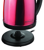 Brentwood Appliances KT-1805 1.7-Liter Red Stainless Steel Electric Cordless Tea Kettle, 2.0l,