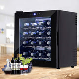 16 Bottles Wine Cooler, KUPPET Thermoelectric Freestanding Chiller-Counter Top Red/White Wine, Beer and Champagne Wine Cellar-Digital Temperature Display-Double-layer Glass Door-Quiet Operation