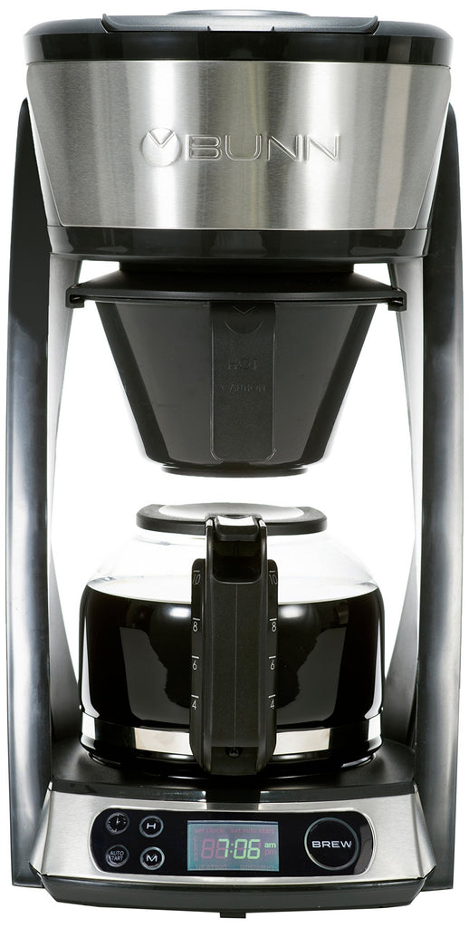 BUNN HB Heat N Brew Programmable Coffee Maker, 10 cup, Stainless Steel