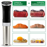 Sous Vide Cooker Immersion Circulator - Sous Vide Starter Kit - Sous Vide Pod 1000W, 15 Bags, Pump, Clips,  Free Cookbook