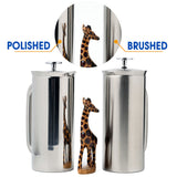 Espro Press P7, Stainless Steel French Press, Double Wall, Vacuum Insulated (6-8 cups, 32 ounce, Brushed) Bundle with Handcrafted Bamboo Paddle, Coffee Scoop