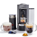 Nespresso by De'Longhi ENV155TAE VertuoPlus Deluxe Coffee and Espresso Machine Bundle with Aeroccino Milk Frother, Titan