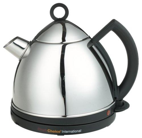 Chef'sChoice 685 Stainless Steel Deluxe Cordless Electric Tea Kettle Featuring Auto Shut Off and Boil Dry Protection Easy Pour and Indicator Light, 1.3-Liter, Silver