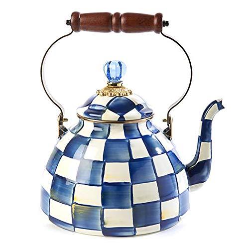 MacKenzie-Childs Royal Check Enamel Tea Kettle - 3 Quart