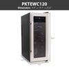 NutriChef 12 Bottle Thermoelectric Wine Cooler / Chiller | Counter Top Red And White Wine Cellar | FreeStanding Refrigerator, Quiet Operation Fridge | Stainless Steel