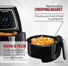 Gourmia GAF318 4 Qt Digital Air Fryer - Oil-Free Healthy Cooking - 7 One Touch Preset Modes - Removable, Dishwasher-Safe Tray - Free Recipe Book Included