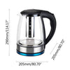 1.8L Electric Glass Kettle Tea Kettle Double Metal Temperature Control with LED Light