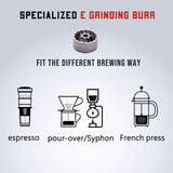 1Zpresso Manual Coffee Grinder E-PRO Series with Adjustable Stainless Steel Burr, Consistency Grinding, Best for Travel&Camping, French Press Coarse to Espresso Fine Grind