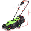 Goplus 14-Inch 12 Amp Lawn Mower w/Grass Bag Folding Handle Electric Push Lawn Corded Mower (Green)