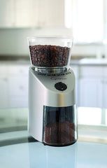 Capresso 560.04 Infinity Conical Burr Grinder, Brushed Silver Includes Coffee Grinder Cleaning Tablets and Coffee Grinder Dusting Brush