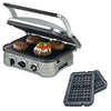 Cuisinart 5-in-1 Grill Griddler Panini Maker Bundle with Waffle Attachment (GR-4N) - Includes Grill and Waffle Plates (Renewed)