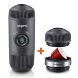 WACACO Nanopresso Portable Espresso Maker Combos, Upgrade Version of Minipresso, Compact Travel Coffee Maker, Manually Operated, Compatible with Nespresso Pods and Different Grounds