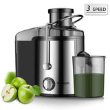 Homeleader Juicer Juice Extractor 3 Speed Centrifugal Juicer with Wide Mouth, for Fruits and Vegetables, BPA-Free