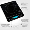 Duxtop Portable Induction Cooktop, Countertop Burner Induction Hot Plate with LCD Sensor Touch 1800 Watts, 9600LS Silver