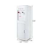 Top Load Electric Water Dispenser Storage 5 Gallon Normal Temperature & Hot Temperature Storage Cabinet White
