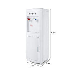Top Load Electric Water Dispenser Storage 5 Gallon Normal Temperature & Hot Temperature Storage Cabinet White