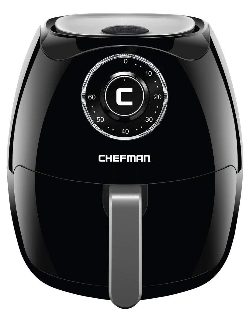 Chefman 6.5 Liter/6.8 Quart Air Fryer with Space Saving Flat Basket Oil Hot Airfryer with Dishwasher Safe Parts 60 Minute Timer and Auto Shut Off, BPA Free, Family Size, X-Large, Manual