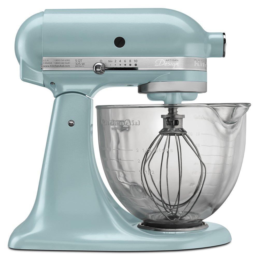 KitchenAid KSM155GBAZ 5-Qt. Artisan Design Series with Glass Bowl - Azure Blue