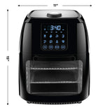 Chefman 6 Liter Digital Fryer+ Rotisserie, Convection Oven 8 Presets to Air Fry, Roast, Dehydrate, Bake & More, BPA-Free, Auto Shut-Off, Accessories Included, XL Family Size, Black,
