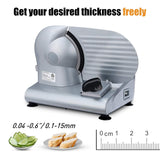 Cusimax 200W Electric Food Slicer with 7.5-inch Blade Precision Meat Deli Cheese Fruit Vegetable Bread Food Slicers, Adjustable Knob for Thickness and Anti Slip Feet, CMFS-200