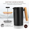 Ceramic French Press Coffee Maker/Coffee Press/Coffee Plunger (24 oz.) |Non-Porous Stoneware | with Coffee Mug (Black)