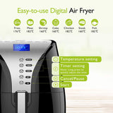 Habor Hot Air Fryer, 4QT(3.8L) Oilless Digital Air Fryer Oven Larger Oilless Cooker, Auto Off, Nonstick Basket, Dishwasher Safe, LCD Screen & Convenient Buttons, BPA Free, Cookbook Included, 1500W