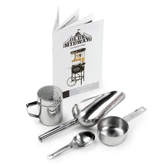 Olde Midway Vintage Style Popcorn Machine Maker Popper with Cart and 8-Ounce Kettle - Black