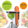 Mueller Austria Ultra Juicer Machine Extractor with Slow Cold Press Masticating Squeezer Mechanism Technology, 3 inch Chute accepts Whole Fruits and Vegetables, Easy Clean Large Nickel