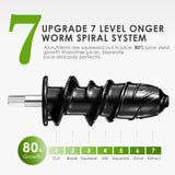 Juicer, Aicook Slow Masticating Juicer, Cold Press Juicer Machine, Higher Juicer Yield and Drier Pulp, Juice Extractor with Quiet Motor and Reverse Function, Easy to Clean