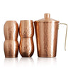 Kosdeg Copper Pitcher With Lid - Including 4 Copper Glasses And 4 Wooden Coasters