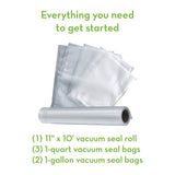 FoodSaver V2244 Vacuum Sealer Machine for Food Preservation with Bags and Rolls Starter Kit | #1 Vacuum Sealer System | Compact & Easy Clean | UL Safety Certified | Silver