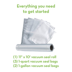 FoodSaver V2244 Vacuum Sealer Machine for Food Preservation with Bags and Rolls Starter Kit | #1 Vacuum Sealer System | Compact & Easy Clean | UL Safety Certified | Silver