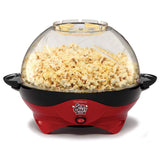 West Bend 8231 Stir Crazy Deluxe Electric Hot Oil Popcorn Popper Machine with Removable Heating Plate for Easy Cleaning Offers Large Lid for Serving Bowl & Convenient Storage, 6 quart, Red