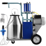 Happybuy Electric Milking Machine 1440 RPM 10-12 Cows per Hour Milking Machine 0.55 KW Milking Machine Single with 25L 304 Stainless Steel Bucket Milk Machine for Cows and Goat (For Cow and Goat)