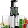 Aicok Juicer Slow Masticating Juicer Extractor, Cold Press Juicer Machine, Quiet Motor and Reverse Function, with Juice Jug and Brush to Clean Conveniently, High Nutrient Fruit and Vegetable Juice