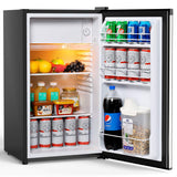 Colzer Compact Refrigerator, Mini Fridge with Freezer for Office, College Dorm Room & Apartment, 3 Cu. Ft. Small Compressor Refrigerator, Single Stainless Steel Door, Frost-free