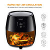 US PIEDLE Air Fryer, 3.7Qt Electric Hot Airfryer Oven Oilless Cooker with Detachable Nonstick Basket, LCD Touch Screen, Dishwasher Safe, Auto Shut Off, W/50 Recipes, 1400W