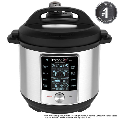Instant Pot Max 6 Quart Multi-use Electric Pressure Cooker with 15psi Pressure Cooking, Sous Vide, Auto Steam Release Control and Touch Screen