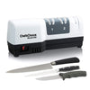 Chef'sChoice 250 Diamond Hone Hybrid Sharpener Combines Electric and Manual Sharpening for Straight and Serrated 20-degree Knives Uses Diamond Abrasives for Sharp Durable Edges, 3-Stage, White