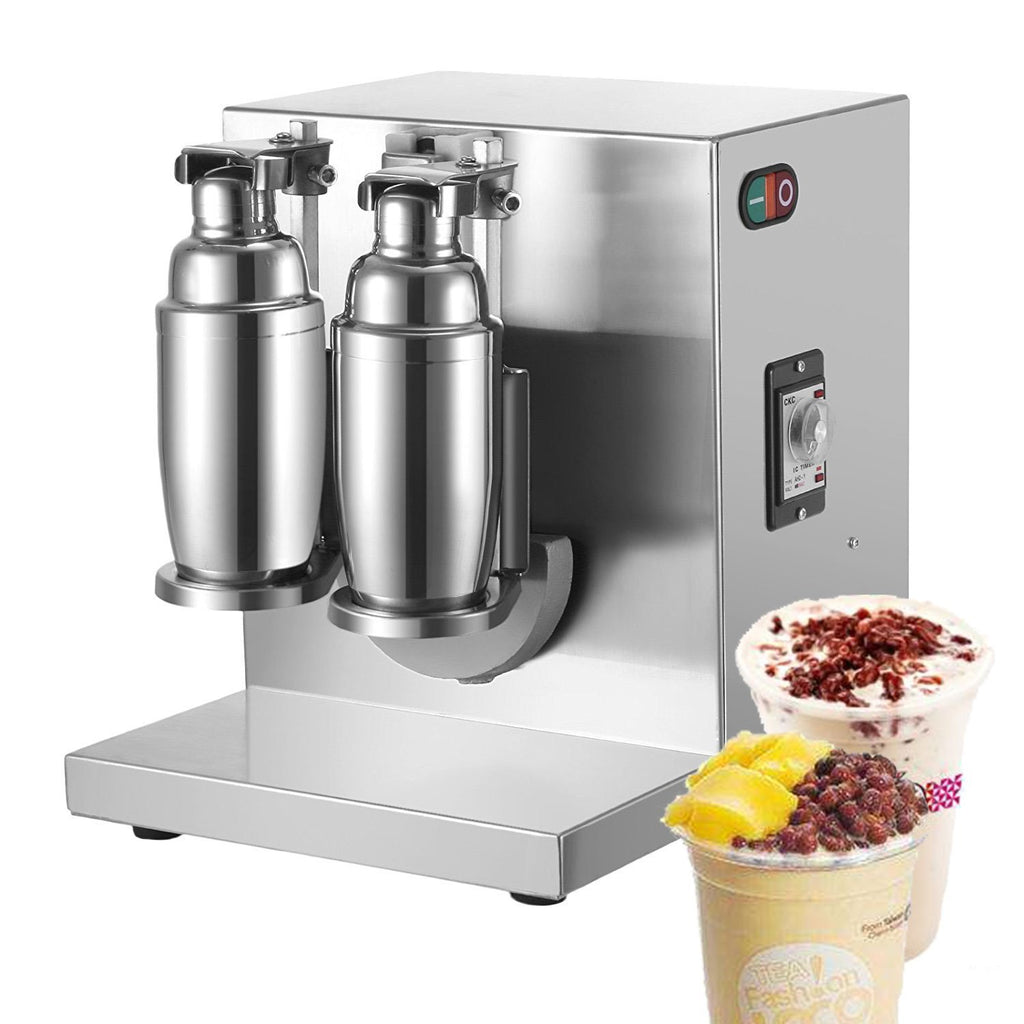 Happybuy Electric Milk Tea Shaker Machine 400r/mi Stainless Steel Double-Cup Auto for Restaurant 35