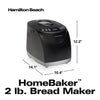 Hamilton Beach 29882 2 lb Non-Stick Bread Maker Programmable and Dishwasher Safe, Includes 2 Kneading Paddles, Black