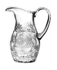 Barski - Hand Cut - Mouth Blown - Crystal Pitcher - with Handle - With Rose Design - 54 oz. - Made in Europe