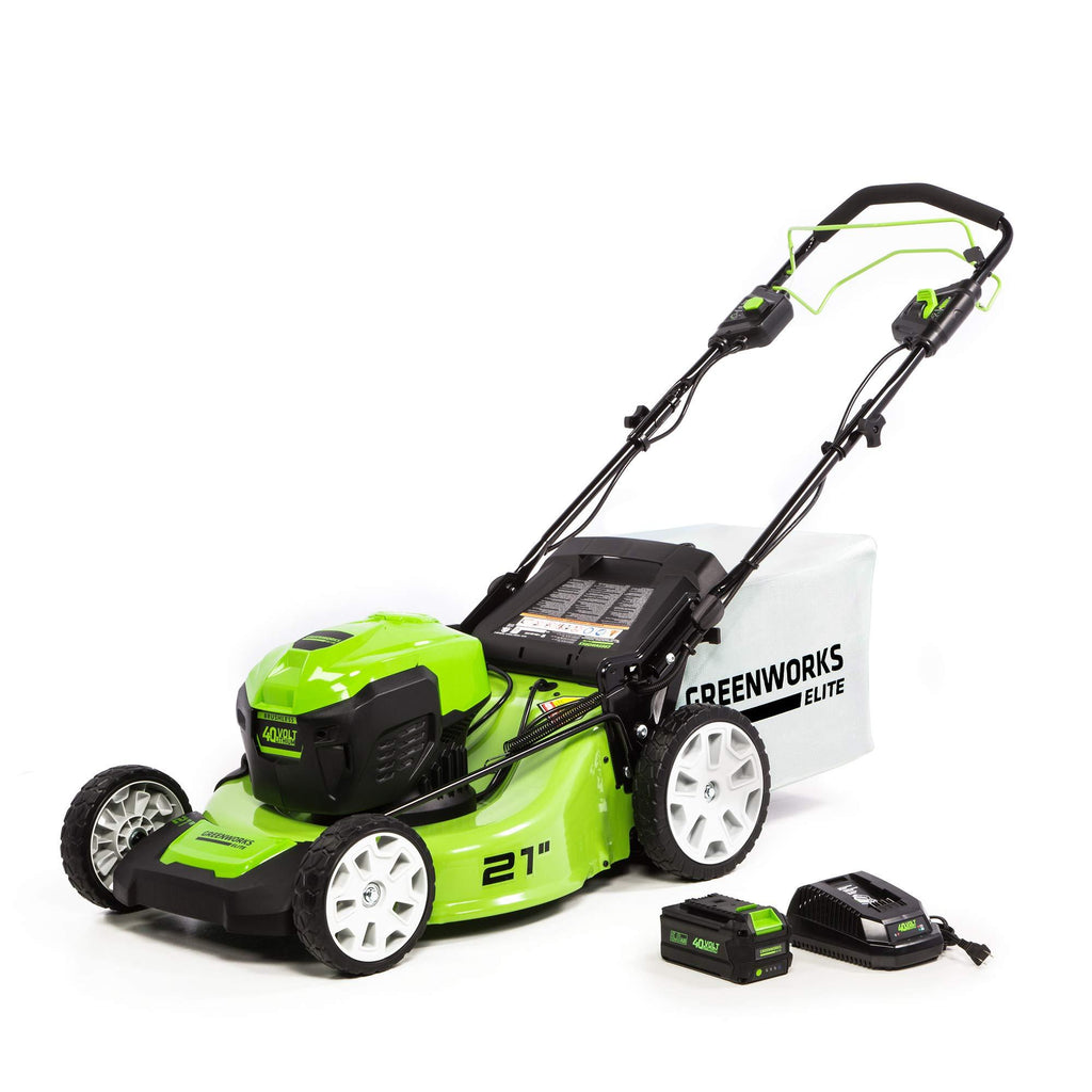 Greenworks 21-Inch 40V Brushless Self-Propelled Mower 6AH Battery and Charger Included, M-210-SP