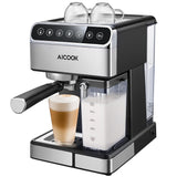 AICOOK Espresso Machine, Barista Espresso Coffee Maker with One Touch Digital Screen, 15 bar Pump and Automatic Milk Frother, Cappuccino maker, Latte maker