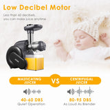 Juicer Machine, Aicok Slow Masticating Juicer with Quiet Motor, Safe Lock, Reserve Function, Easy to Clean, with Recipes for Multiple High Nutrient Juice