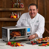 Emeril Lagasse Power Air Fryer 360 Better Than Convection Ovens | Hot Air Fryer Oven, Toaster Oven, Bake, Broil, Slow Cook & More Food Dehydrator, Rotisserie Spit, Pizza Function Cookbook Included Stainless Steel