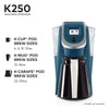 Keurig K250 Single Serve, K-Cup Pod Coffee Maker with Strength Control, Peacock Blue